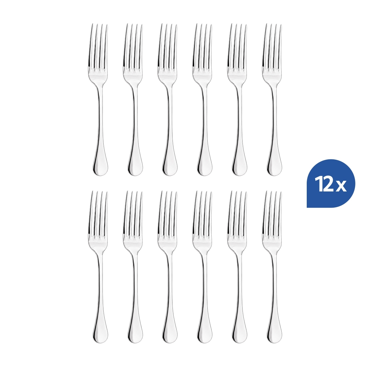 Furculiță de desert Sara elegantă, 18 cm, din oțel inoxidabil 18/10. Set 12 bucăți.