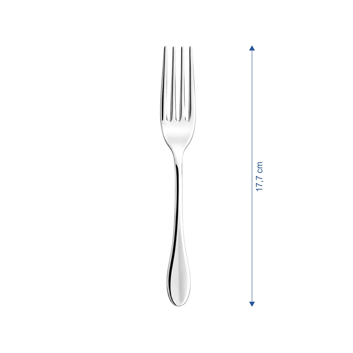Furculiță de desert Ischia elegantă, 17,7 cm, din oțel inoxidabil 18/10. Set 12 bucăți.