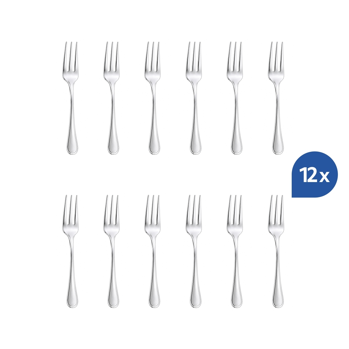 Furculiță pentru prăjituri Inglese, 14,8 cm, din oțel inoxidabil 18/0, în set de 12 bucăți.