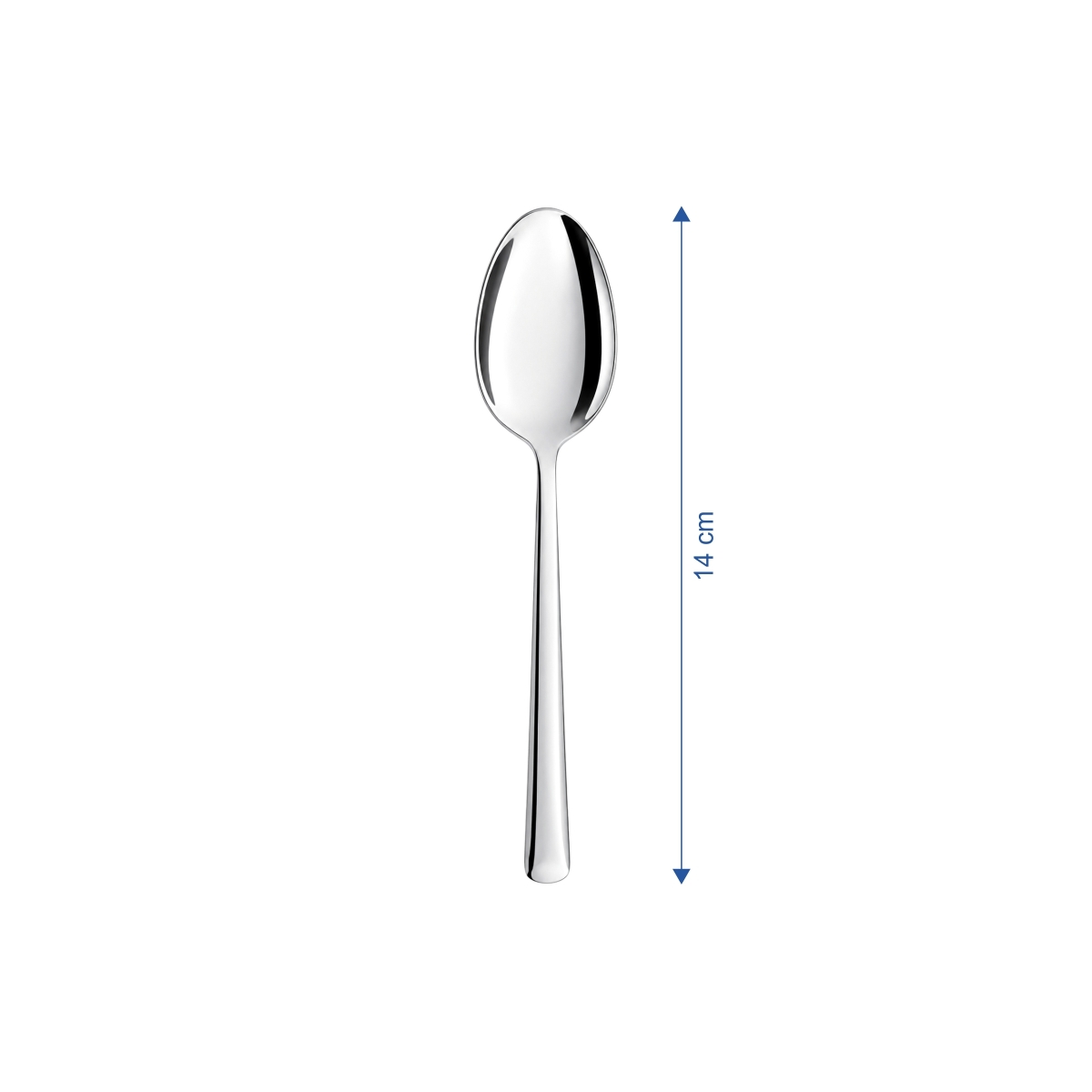 Linguriță de cafea argintie lucioasă din oțel inoxidabil 18/10, lungime 14,1 cm, set 12 bucăți.