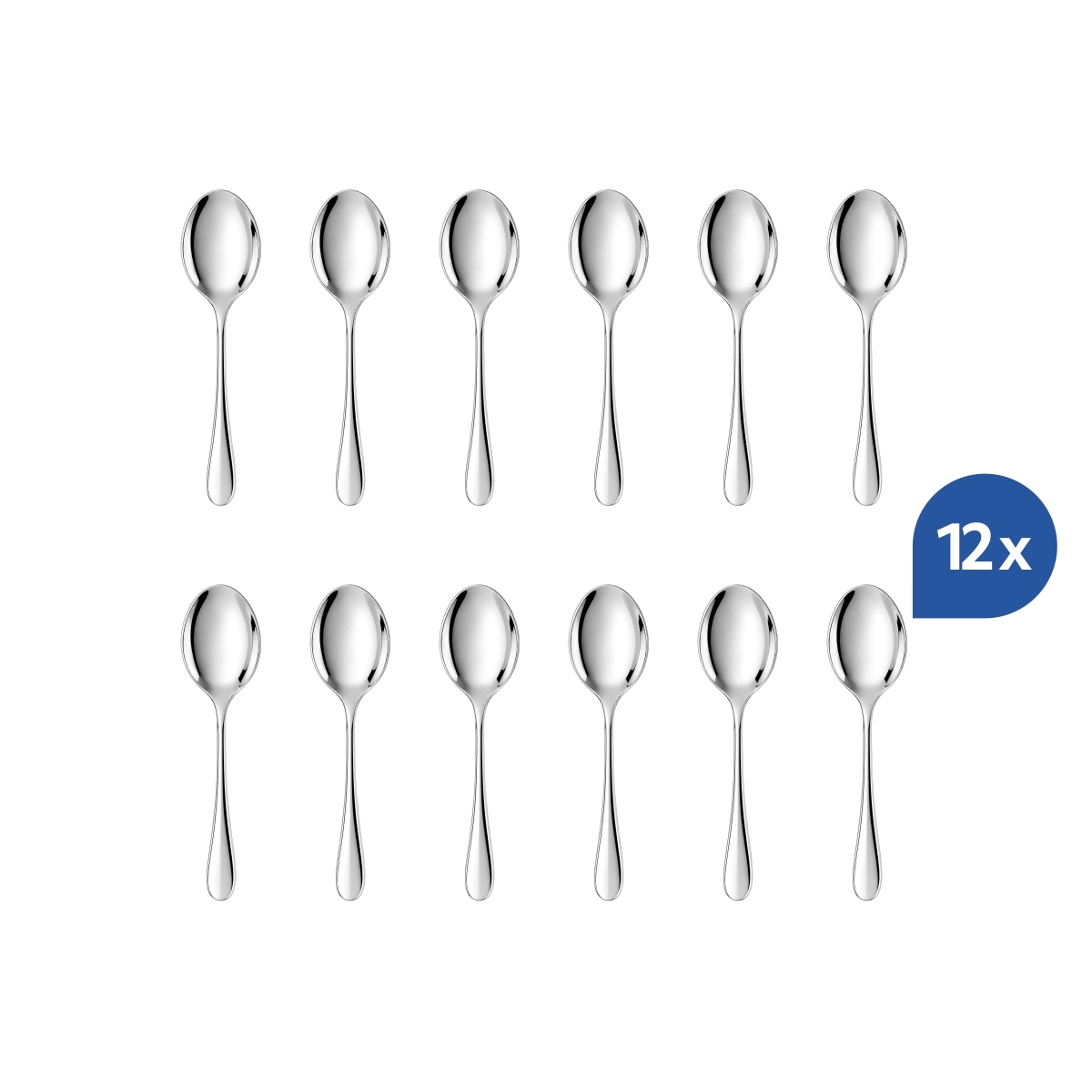 Linguriță de cafea Ischia elegantă, 13 cm, din oțel inoxidabil 18/10. Set 12 bucăți.