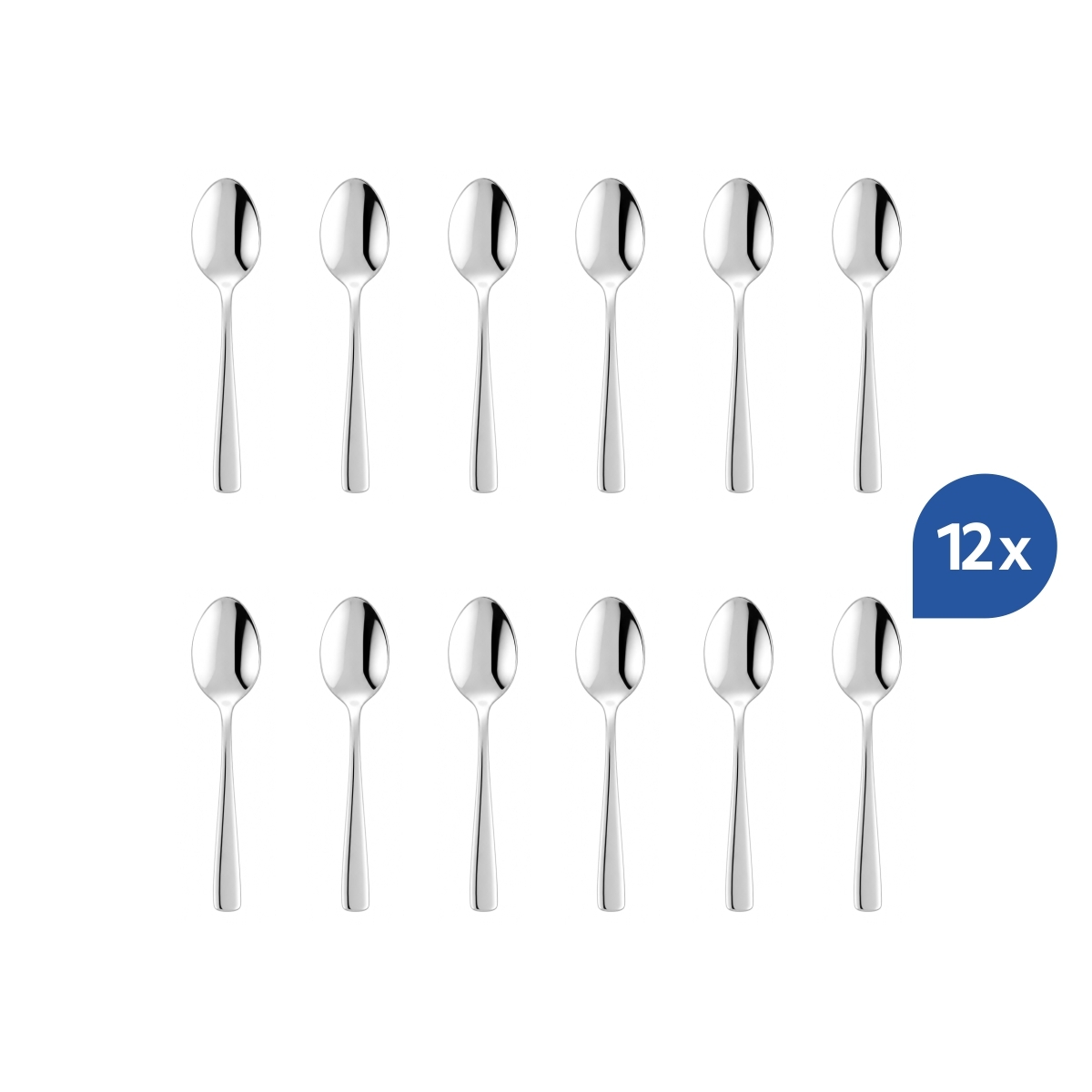 Linguriță de cafea Karina, 13 cm, din oțel inoxidabil 18/0. Set 12 bucăți.