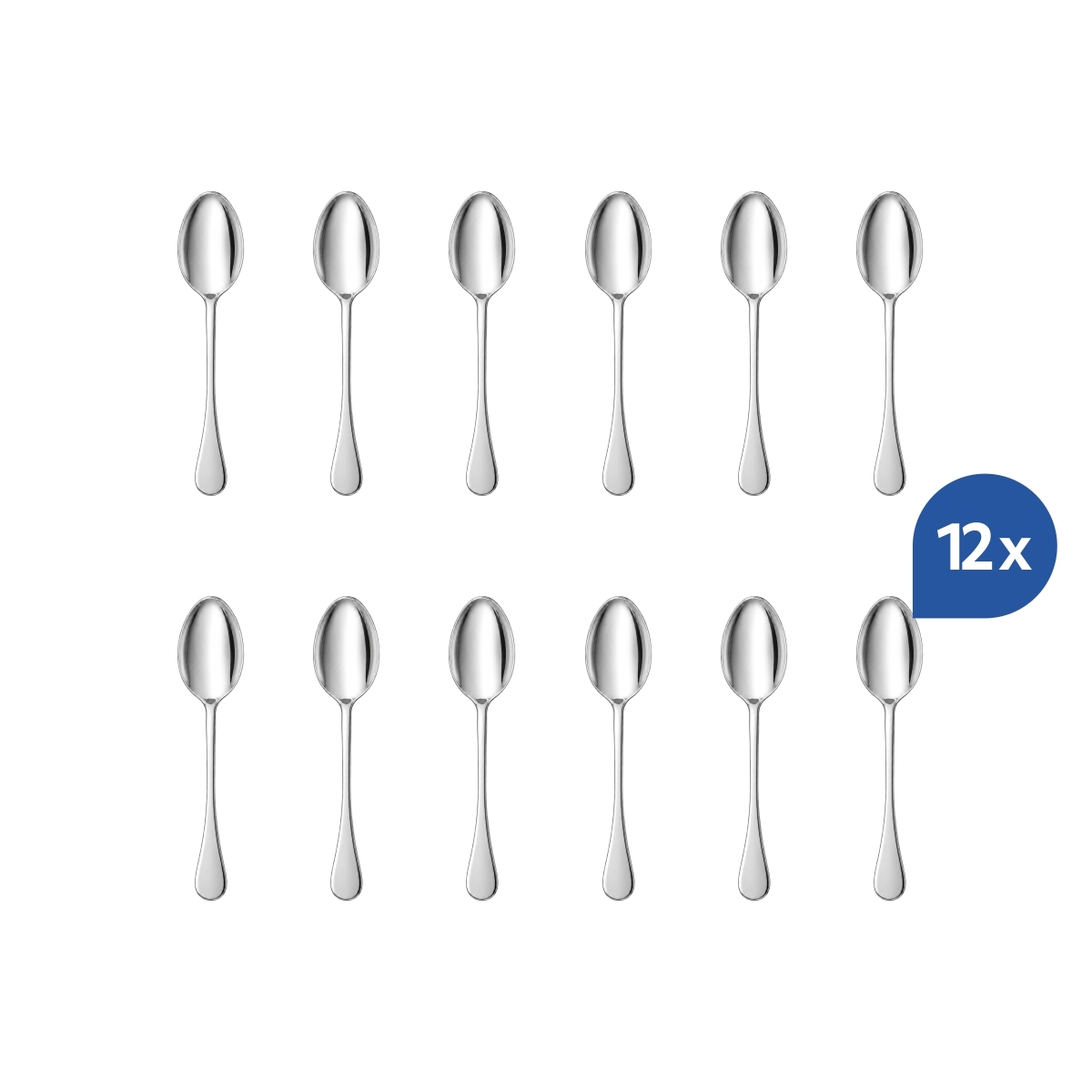 Linguriță moka Sara elegantă, 11,5 cm, din oțel inoxidabil 18/10. Set 12 bucăți.