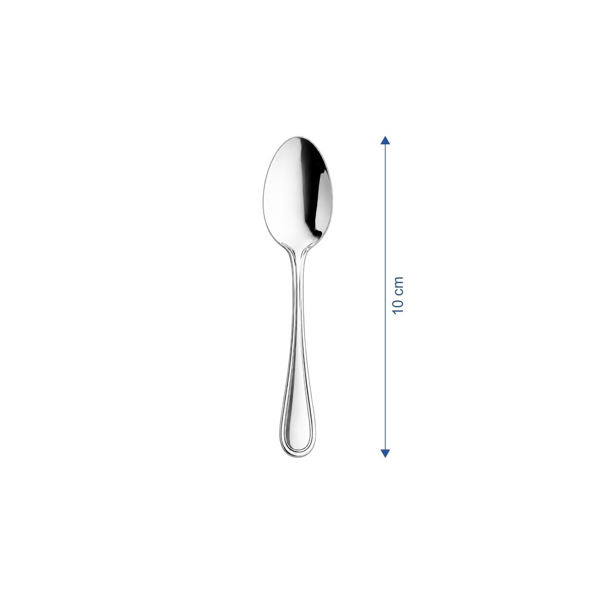 Linguriță moka Inglese elegantă, 10 cm, din oțel inoxidabil 18/0. Set 12 bucăți.