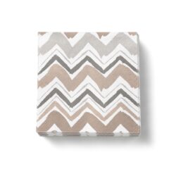 Șervețele din hârtie maro-gri, 33 x 33 cm, cu 3 straturi și model maro în zigzag, pachet de 20 buc.