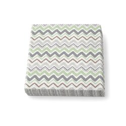 Șervețele de hârtie verde-gri 33x33 cm, 3 straturi, cu model zigzag, pachet 20 bucăți.