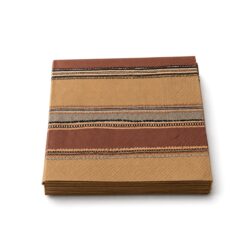 Șervețele de hârtie maro, 3 straturi, cu model dungat, 33x33 cm, pachet 20 bucăți.