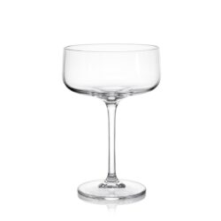 Pahar de cocktail transparent din sticlă tip coupe, 425 ml, înălțime 18 cm.