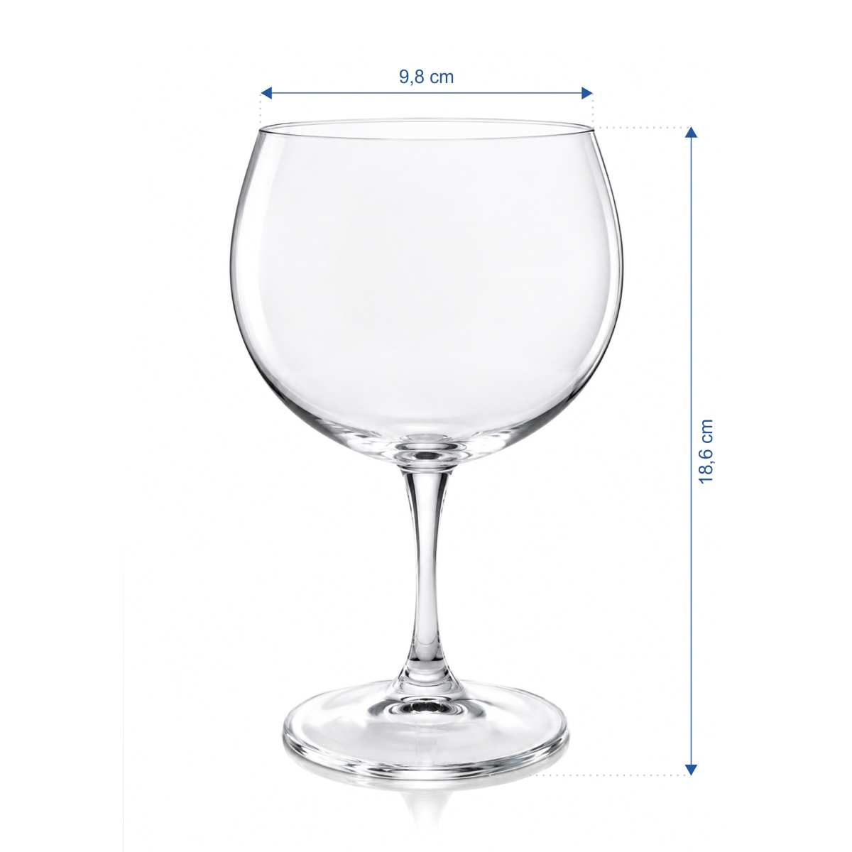 Pahar elegant tip balon Leona pentru Gin Tonic, din sticlă transparentă rezistentă.