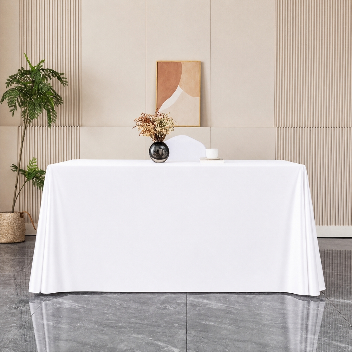 pentru mese catering dreptunghiulare 183 cm alba (1)