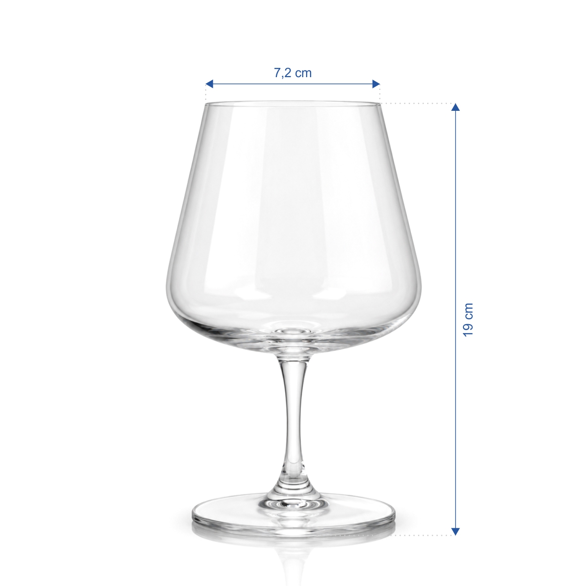 Pahar elegant pentru vin de Burgundia din sticlă transparentă, 565 ml. Înălțime 19 cm.