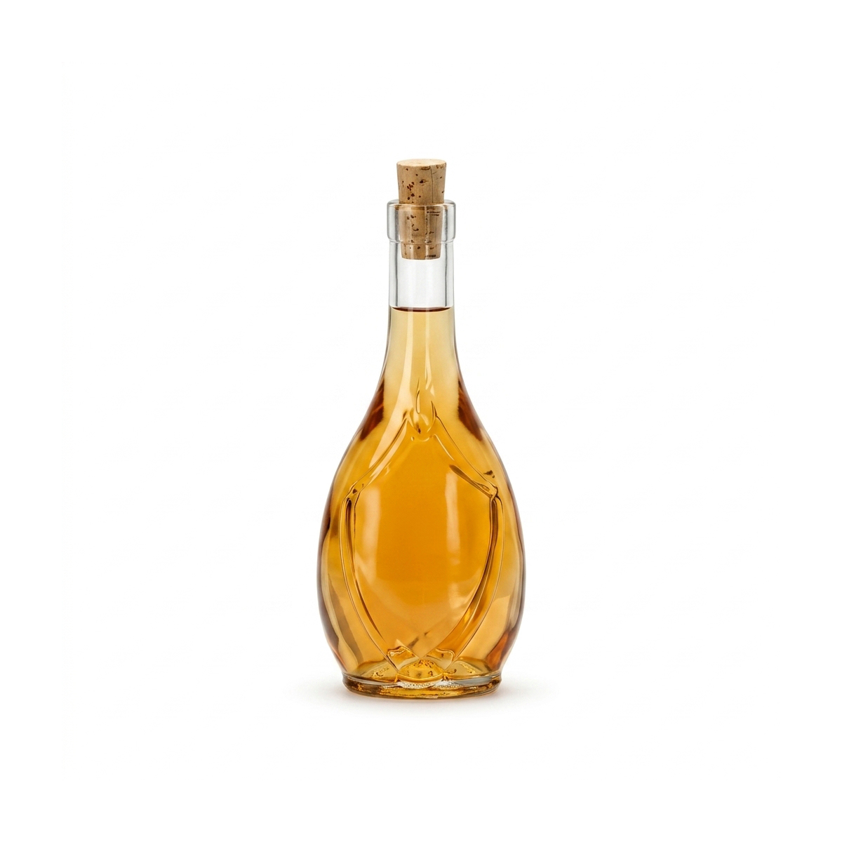 Sticlă cu dop din plută și capacitate de 250 ml.