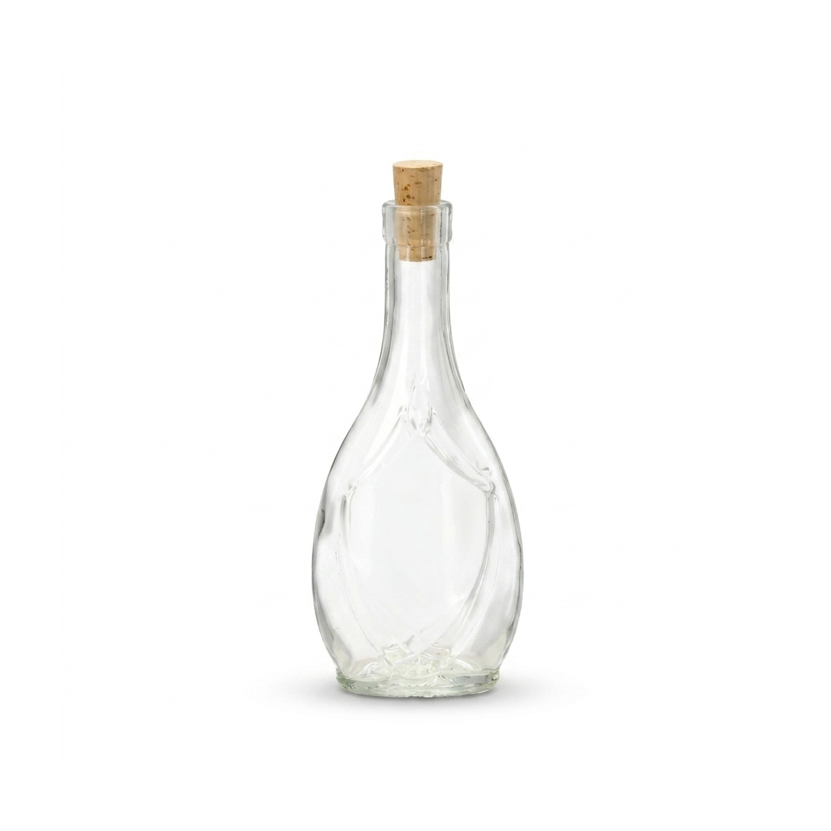 Sticlă cu dop din plută și capacitate de 250 ml.