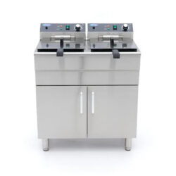 Elektrická fritéza 2x16 l - 230 V + spodná skrinka | 09365158 z nehrdzavejúcej ocele je určená pre reštaurácie, bufety, bary, jedálne a pod.