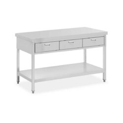 Masa de lucru - 150x60 cm - 3 sertare | RCAT-150/60-D din oțel inoxidabil este un ajutor practic pentru orice bucătărie profesională.