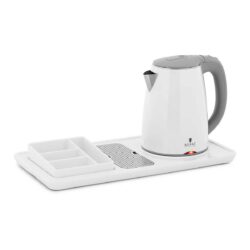 Fierbătorul electric de apă - alb - 1,2 L | RC-HKS02, cu o capacitate de 1,2 l, se pretează de minune în camerele de hotel sau la recepții.