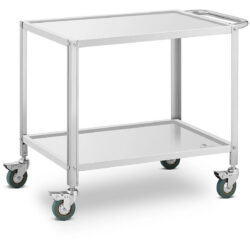 Căruciorul de servire - 80 x 57 x 3,5 cm | RCGW 12, din oțel inoxidabil de calitate, se pretează de minune în hoteluri, restaurante, bufete, cantine.