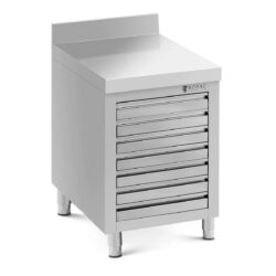 Dulapul de lucru din inox - 70x50x95 cm | RCCD-7S, cu 7 sertare și capacitate totală de 185 kg, este alegerea ideală pentru unitățile HoReCa.