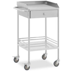 Căruciorul de laborator - 40 kg | SBS-LF-140, din oțel de calitate, cu două rafturi și un sertar, oferă spațiu de depozitare suplimentar.