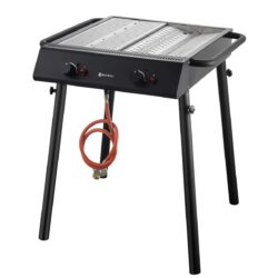 Grătarul pe gaz Xantos Black - 9,5 kW | Hendi 148631 este un grătar compact, care se potrivește excelent pentru grătarul în aer liber la diverse evenimente.
