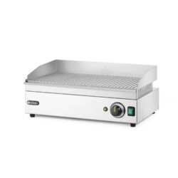 Placa electrică de grătar - 2400W - striată | Hendi 154953 cu grătar din oțel inoxidabil este ideală pentru prepararea hamburgerilor, cârnaților sau a altor tipuri de carne.️