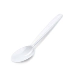 Lingură (PP) reutilizabilă albă 18,5cm [50 buc]