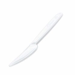 Cuțit (PP) reutilizabil alb 18,5cm [50 buc]