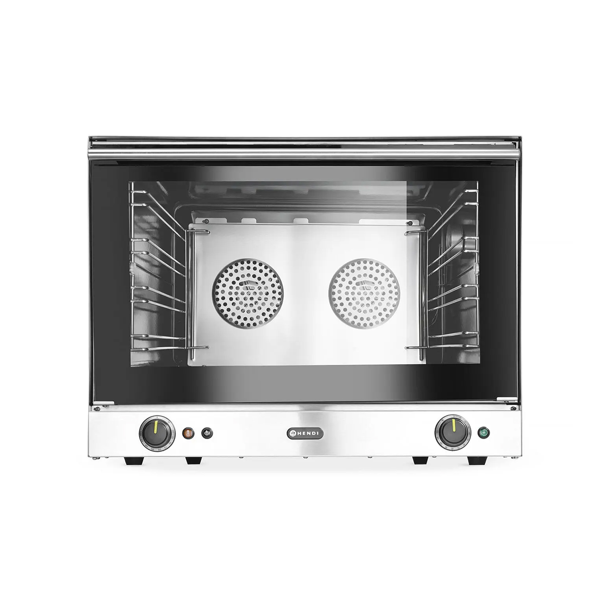 Cuptor cu convecție GN 1/1 - 3500 W - 699x608x550 mm | Hendi 229873, cu capacitate de 4 tăvi GN 1/1, conceput pentru unități gastronomice profesionale.