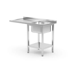 Masă de spălat cu raft - 1200x700x850 mm | Hendi 237526, destinată bucătăriilor profesionale din restaurante, bufete și cantine.
