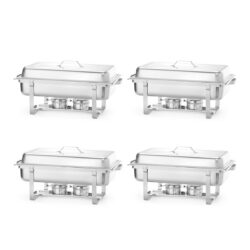 Set 4 buc. - Chafing dish GN 1/1 | Hendi 238837, soluție practică pentru restaurante și bufete, menține preparatele calde.
