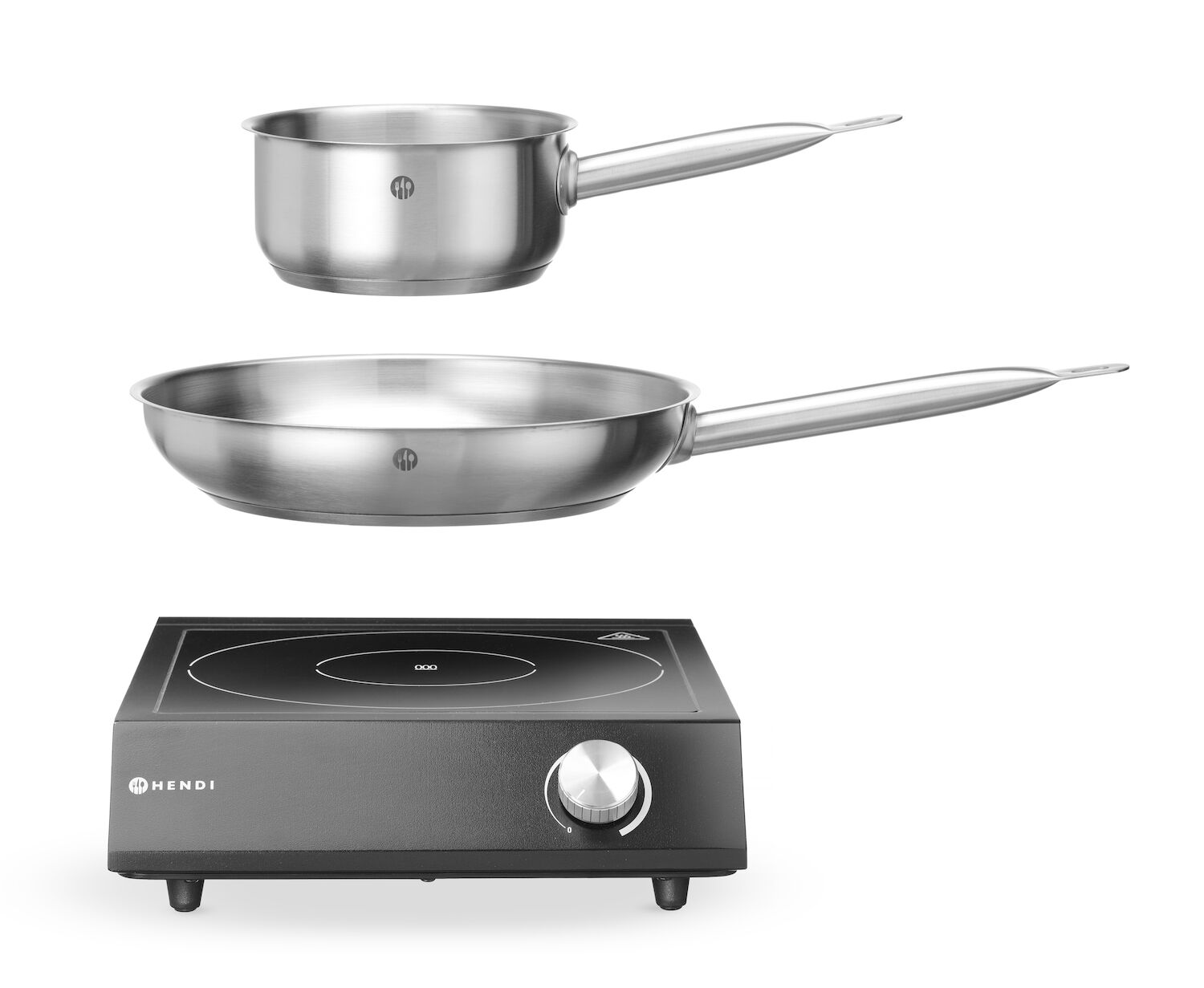 Set - Plită cu inducție - 230V/3500W - negru + oală + tigaie | Hendi 239889 - imagine 2