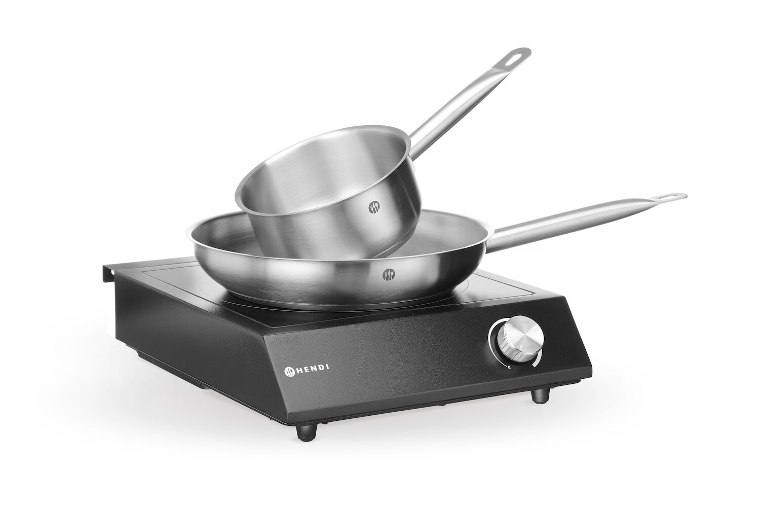 Set - Plită cu inducție - 230V/3500W - negru + oală + tigaie | Hendi 239889 - imagine 5
