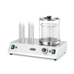 Aparatul pentru hotdog - 550 W - 500x310x395 mm | Hendi 265031 este destinat încălzirii rapide și uniforme a crenvurștilor și chiflelor.