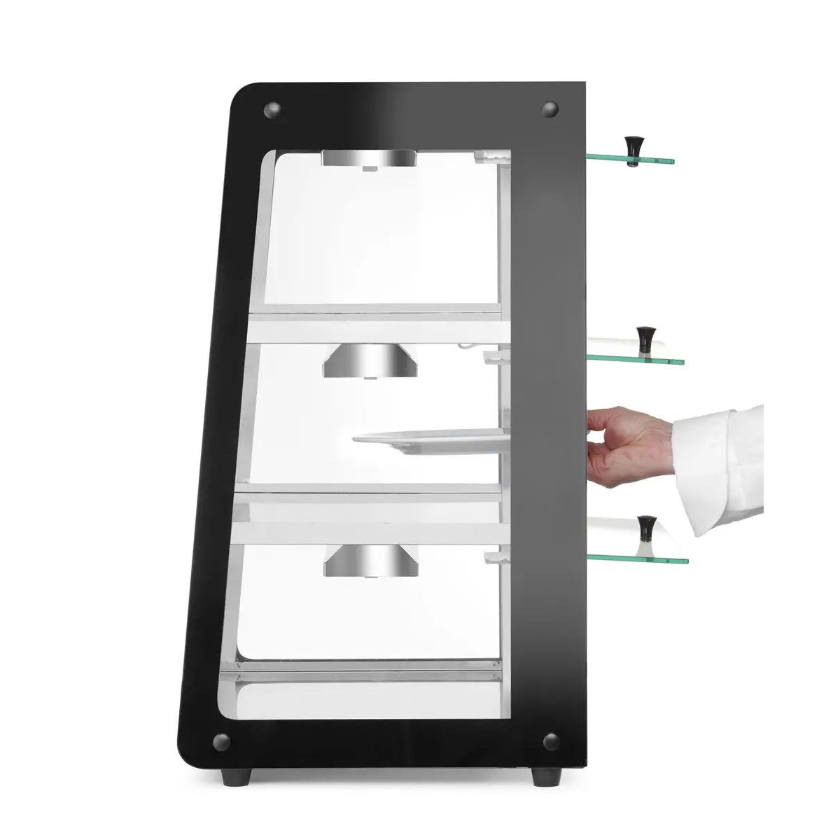 Vitrină încălzită - 500 W - 472x447x775 mm | Hendi 273760 este destinată menținerii preparatelor la temperatura optimă și prezentării lor atractive.