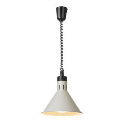 Lampă de încălzire - 250 W - Ø 275x250 mm - albă | Hendi 273937 oferă o încălzire fiabilă și uniformă a preparatelor direct pe farfurie sau în tava gastronorm.