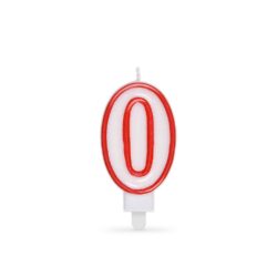 Lumânare cifră cu suport "0" 75mm [1 buc]