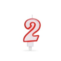 Lumânare cifră cu suport "2" 75mm [1 buc]
