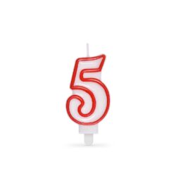 Lumânare cifră cu suport "5" 75mm [1 buc]
