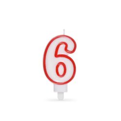 Lumânare cifră cu suport "6" 75mm [1 buc]