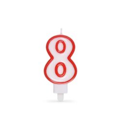 Lumânare cifră cu suport "8" 75mm [1 buc]