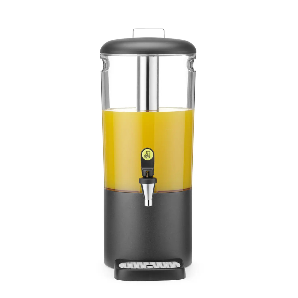 Dozator de băuturi UNIQ Hendi, 8 L, negru, cu robinet anti-picurare.