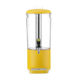 Dozator de băuturi UNIQ Hendi, 8 L, galben, cu robinet anti-picurare.