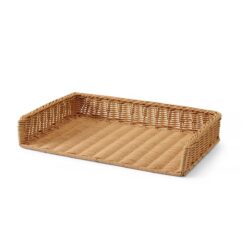 Coș pentru pâine din poliratan, cu structură ranforsată din inox, 595x395x105 mm.