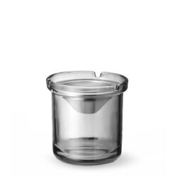 Scrumieră din sticlă, ø98 mm, cu pâlnie metalică pentru scrum.
