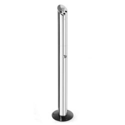Scrumieră independentă din inox, Ø 170 mm, înălțime 920 mm.