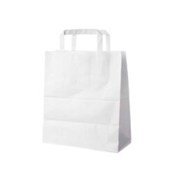 Pungă din hârtie albă 22+10 x 28 cm [50 buc]