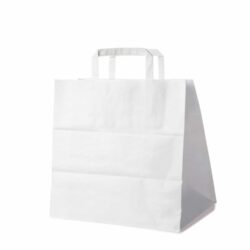 Pungă din hârtie albă 32+21 x 33 cm [50 buc]