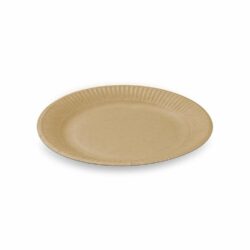 Farfurie din hârtie (FSC Mix) rezistent la grăsime kraft Ø18cm [100 buc]