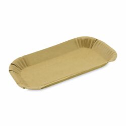 Bol din hârtie rezistentă la grăsime dreptunghiulară kraft 23 x 15 x 2 cm [100 buc]
