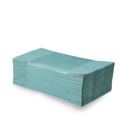 Prosop din hârtie pliat ZZ 1 strat verde 25 x 23 cm RECY [4000 buc]